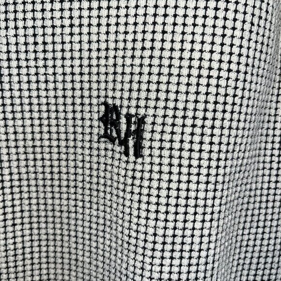 Vintage ROLLIN HARD Long-Sleeve 1/4 Zip Pullover Shirt Mens XL Cream Waffle Knit - Picture 3 of 8